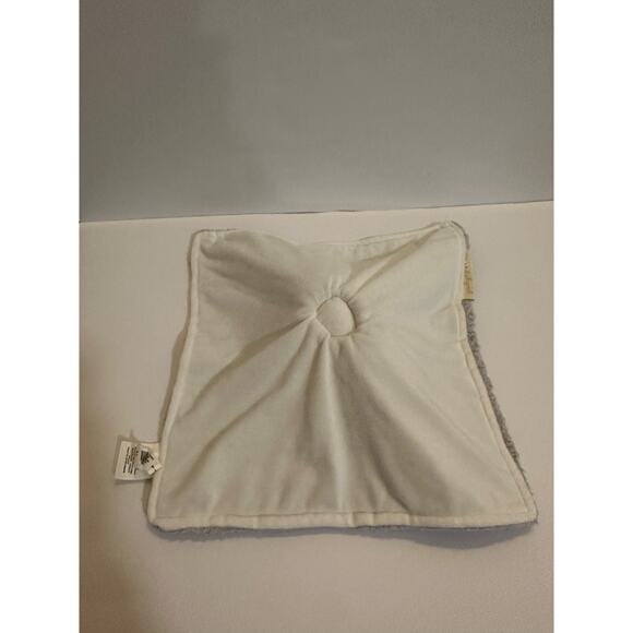 Blankets and Beyond Gray Teddy Bear Baby Lovey Sherpa Blankie Toy Bow Plush - Picture 7 of 7